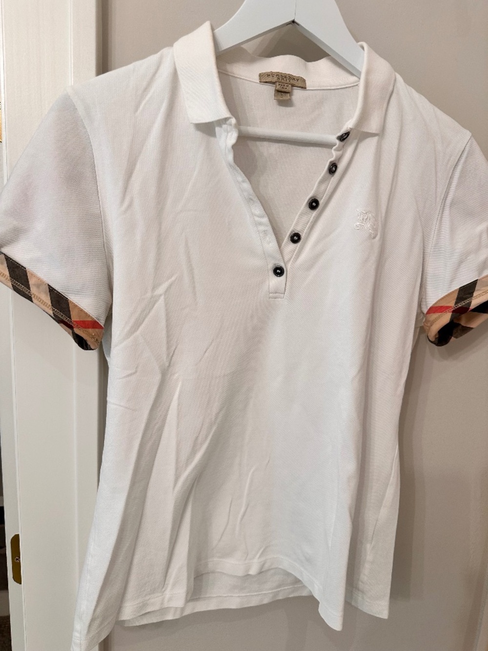 Burberry Brit Polo Shirt with Haymarket Check (women's L)